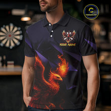 Load image into Gallery viewer, Personalized Phoenix Dartboard 3D Dart Shirts For Men Custom Darts Jerseys Polo &amp; Quarter Zip TDM4164