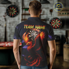 Load image into Gallery viewer, Personalized Phoenix Dartboard 3D Dart Shirts For Men Custom Darts Jerseys Polo &amp; Quarter Zip TDM4164