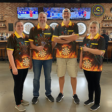 Load image into Gallery viewer, Personalized Dragon Flame Lion Darts Shirt For Women Custom Darts Jersey Team Polo &amp; Quarter Zip TDM6313