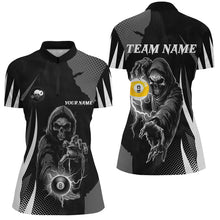 Load image into Gallery viewer, Funny Black Grim Reaper 8 Ball &amp; 9 Ball Billiard Shirts For Women Custom League Billiard Jerseys TDM2464