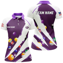 Load image into Gallery viewer, Personalized Billiard Balls Sport Jerseys For Women, Billiard Team Shirts, Pool Jerseys |Purple TDM2712