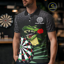 Load image into Gallery viewer, Personalized Green Funny Crocodilian Darts Shirts For Men, Darts Team Jerseys, Darts Gifts TDM4567