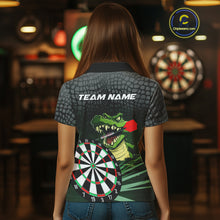 Load image into Gallery viewer, Personalized Green Funny Crocodilian Darts Shirts For Women, Darts Team Jerseys, Darts Gifts TDM4567
