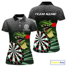Load image into Gallery viewer, Personalized Green Funny Crocodilian Darts Shirts For Women, Darts Team Jerseys, Darts Gifts TDM4567