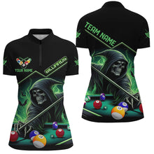 Load image into Gallery viewer, Funny Green Grim Reaper Play Pool Custom 3D Printed Billiard Shirts For Women Billiard Jerseys TDM2967