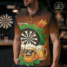 Load image into Gallery viewer, Funny Beer And Dartboard Mens Dart Shirts Custom Dart Jerseys Drinking Team Shirt Polo &amp; 1/4 Zip TDM5183