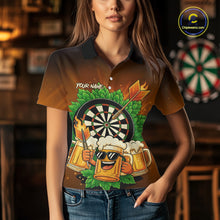 Load image into Gallery viewer, Funny Beer And Dartboard Womens Dart Shirts Custom Dart Jerseys Drinking Team Shirt Polo &amp; 1/4 Zip TDM5183