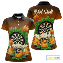 Load image into Gallery viewer, Funny Beer And Dartboard Womens Dart Shirts Custom Dart Jerseys Drinking Team Shirt Polo &amp; 1/4 Zip TDM5183