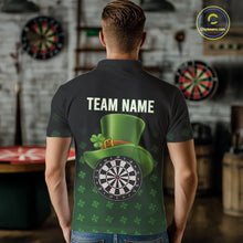 Load image into Gallery viewer, Black And Green St Patrick Day Shamrock Darts Shirt For Men Custom Lucky Darts Team Jersey TDM5705