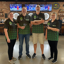 Load image into Gallery viewer, Black And Green St Patrick Day Shamrock Darts Shirt For Men Custom Lucky Darts Team Jersey TDM5705