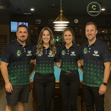 Load image into Gallery viewer, Black And Green 8 Ball Pool Shamrock Billiard Shirt For Men Custom St Patrick Day Billiard Jersey TDM5706