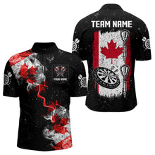 Load image into Gallery viewer, Custom Grunge Canada Flag Smoke Dart Shirt For Men, Patriotic Darts Jersey TDM3552