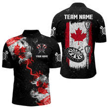 Load image into Gallery viewer, Custom Grunge Canada Flag Smoke Dart Shirt For Men, Patriotic Darts Jersey TDM3552