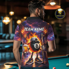 Load image into Gallery viewer, Flame 8 Ball Billiard Shirt For Men Custom Funny Pool Shirt, Billiard Team Jersey Polo &amp; 1/4 Zip TDM5714