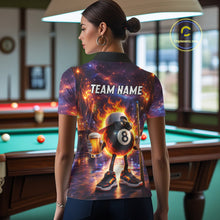 Load image into Gallery viewer, Flame 8 Ball Billiard Shirt For Women Custom Funny Pool Shirt, Billiard Team Jersey Polo &amp; 1/4 Zip TDM5714