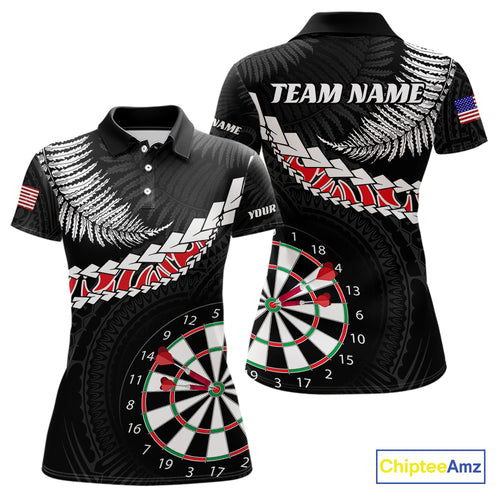 Personalized US Flag Tribal Dart Shirts For Women Custom Team Polo & Quarter Zip Dart Jerseys TDM3992