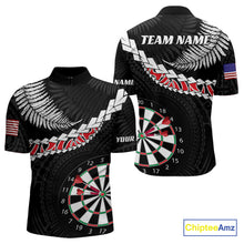 Load image into Gallery viewer, Personalized US Flag Tribal Dart Shirts For Men Custom Team Polo &amp; Quarter Zip Dart Jerseys TDM3992