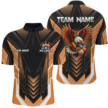 Personalized Funny Eagle Billiard Shirts For Men Custom Name Orange Billiard Balls Sports Jerseys TDM2222