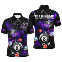 Load image into Gallery viewer, Personalized Billiard Balls Break Glass Pool Jersey For Men, Abstract Billiard Team Shirts | Blue TDM2489