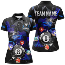 Load image into Gallery viewer, Personalized Billiard Balls Break Glass Pool Jersey For Women, Abstract Billiard Team Shirts | Purple TDM2490