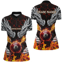 Load image into Gallery viewer, Personalized Dragon Fire Flame 8 Ball Pool Women Billiard Shirts Team League Billiard Jerseys TDM3230
