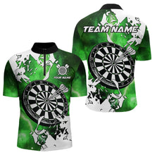 Load image into Gallery viewer, Lightning Grunge Dartboard Custom 3D Printed Darts Shirts For Men, Darts Team Jerseys |Green TDM3723