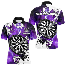 Load image into Gallery viewer, Lightning Grunge Dartboard Custom 3D Printed Darts Shirts For Men, Darts Team Jerseys |Purple TDM3724
