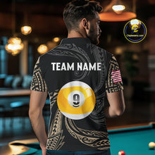 Load image into Gallery viewer, Personalized 8 Ball 9 Ball Tribal Billiard Shirt For Men Custom Pool Team Jersey Polo &amp; 1/4 Zip TDM6335