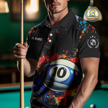 Load image into Gallery viewer, Funny 10 Ball Pool Colorful Paint Splash Custom Billiard Shirt For Men, Billiard Team Jerseys TDM4346