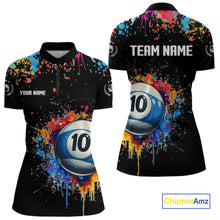 Load image into Gallery viewer, Funny 10 Ball Pool Colorful Paint Splash Custom Billiard Shirt For Women, Billiard Team Jerseys TDM4346