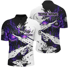 Load image into Gallery viewer, Personalized Lightning Skull Billiard Shirts For Men Custom Billiard Jerseys Grunge Style |Purple TDM2237