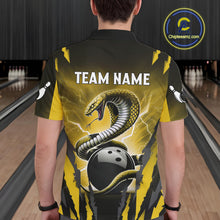 Load image into Gallery viewer, Yellow Thunder Lightning Cobra Snake Bowling Shirts For Men Custom Bowling Jersey Polo &amp; 1/4 Zip TDM6085