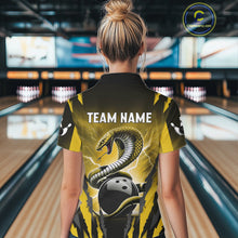Load image into Gallery viewer, Yellow Thunder Lightning Cobra Snake Bowling Shirts For Women Custom Bowling Jersey Polo &amp; 1/4 Zip TDM6085
