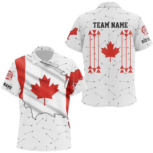 Personalized Patriotic Canada Flag Archery Kid Polo Shirt Archery Team Uniform Shirts TDM1620