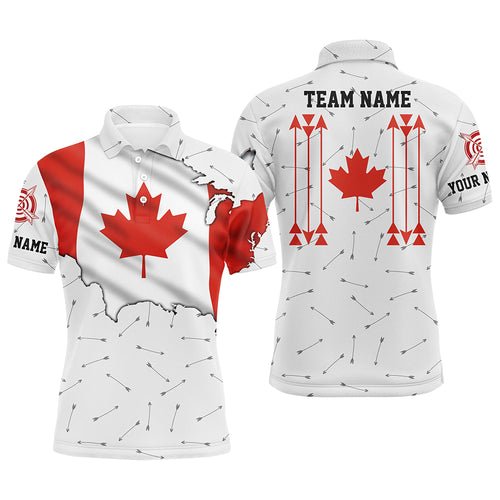 Personalized Patriotic Canada Flag Archery Men Polo & Quarter-Zip Shirt Archery Team Uniform Shirts TDM1620