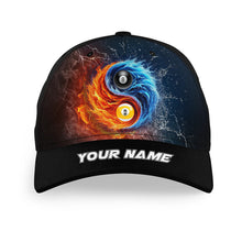 Load image into Gallery viewer, Personalized 8 Ball &amp; 9 Ball Water And Fire Billiard Hats Custom 3D Printed Billiard Baseball Caps TDM2025