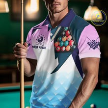 Load image into Gallery viewer, Personalized Colorful Billiard Shirt For Men Custom 8 Ball Pool Team Jersey Polo &amp; 1/4 Zip TDM5471