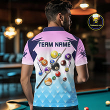 Load image into Gallery viewer, Personalized Colorful Billiard Shirt For Men Custom 8 Ball Pool Team Jersey Polo &amp; 1/4 Zip TDM5471
