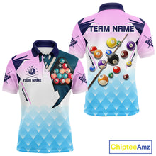 Load image into Gallery viewer, Personalized Colorful Billiard Shirt For Men Custom 8 Ball Pool Team Jersey Polo &amp; 1/4 Zip TDM5471