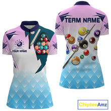 Load image into Gallery viewer, Personalized Colorful Billiard Shirt For Women Custom 8 Ball Pool Team Jersey Polo &amp; 1/4 Zip TDM5471