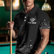 Load image into Gallery viewer, Custom 8 Ball Fire Black Grunge Billiard Shirts For Men, Billiard Team Shirts Pool Jerseys TDM4015