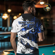 Load image into Gallery viewer, Personalized Lightning Skull Billiard Shirts For Men Custom Billiard Jerseys Grunge Style |Blue TDM5220