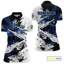 Load image into Gallery viewer, Personalized Lightning Skull Billiard Shirts For Women Custom Billiard Jerseys Grunge Style |Blue TDM5220