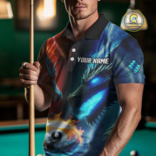 Load image into Gallery viewer, Blue And Orange Custom Dragon 9 Ball Pool Billiard Shirt For Men, Billiard Jersey Polo &amp; 1/4 Zip TDM5232
