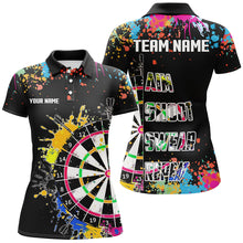 Load image into Gallery viewer, Funny Dartboards Colorful Paint Aim Shoot Swear Repeat Custom Women Darts Shirt, Dart Jerseys |Black TDM2778