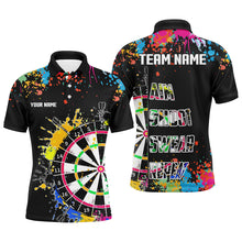 Load image into Gallery viewer, Funny Dartboards Colorful Paint Aim Shoot Swear Repeat Custom Men Darts Shirt, Dart Jerseys |Black TDM2778