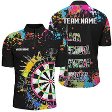 Load image into Gallery viewer, Funny Dartboards Colorful Paint Aim Shoot Swear Repeat Custom Men Darts Shirt, Dart Jerseys |Black TDM2778