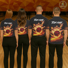 Load image into Gallery viewer, Personalized Fire Flame Lion Bowling Jersey For Men Custom Bowling Team Shirt Polo &amp; 1/4 Zip TDM6115