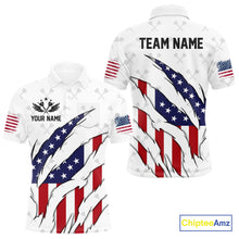 Load image into Gallery viewer, US Flag Patriotic Dart Shirt With Pocket Option For Men Custom Darts Jersey TDM4024