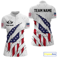 Load image into Gallery viewer, US Flag Patriotic Dart Shirt With Pocket Option For Women Custom Darts Jersey TDM4024